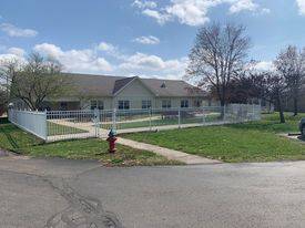 An exterior shot of the Oakview facility, from the Oakview Gallery.
