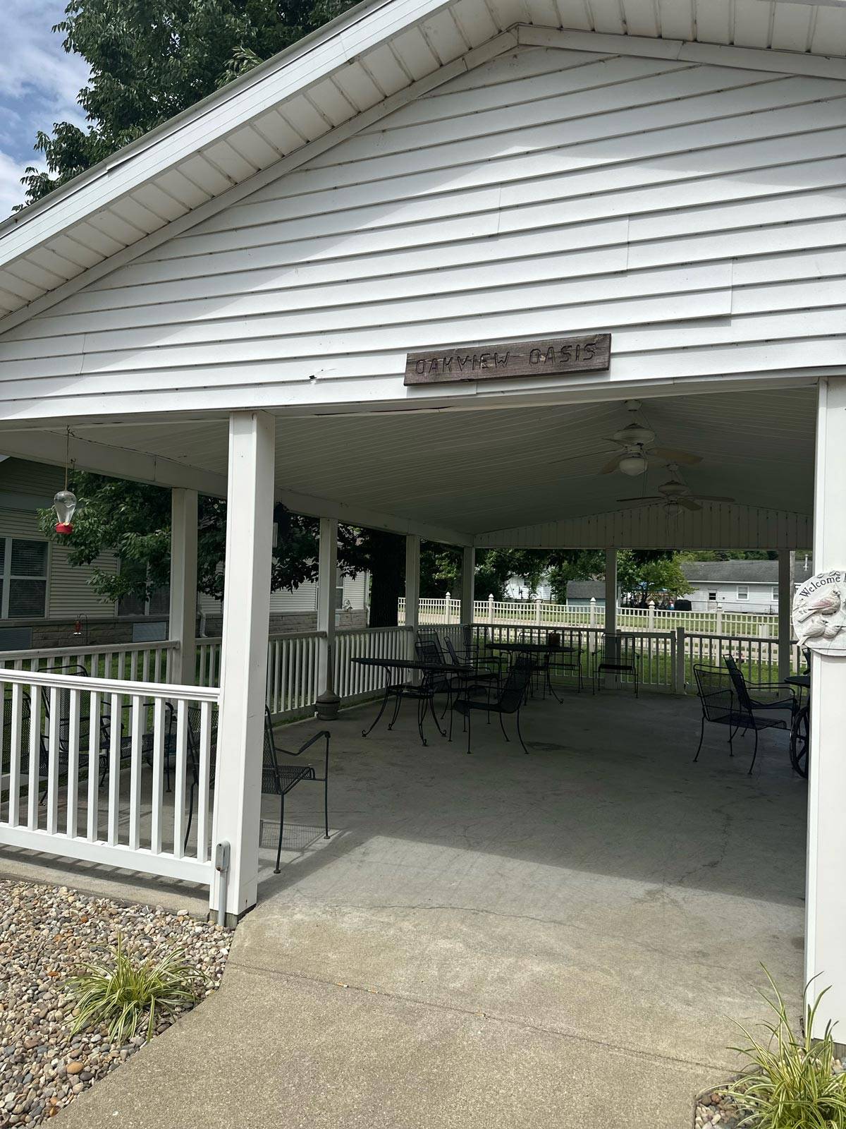 An exterior shot of the Oakview Oasis, from the Oakview Gallery.
